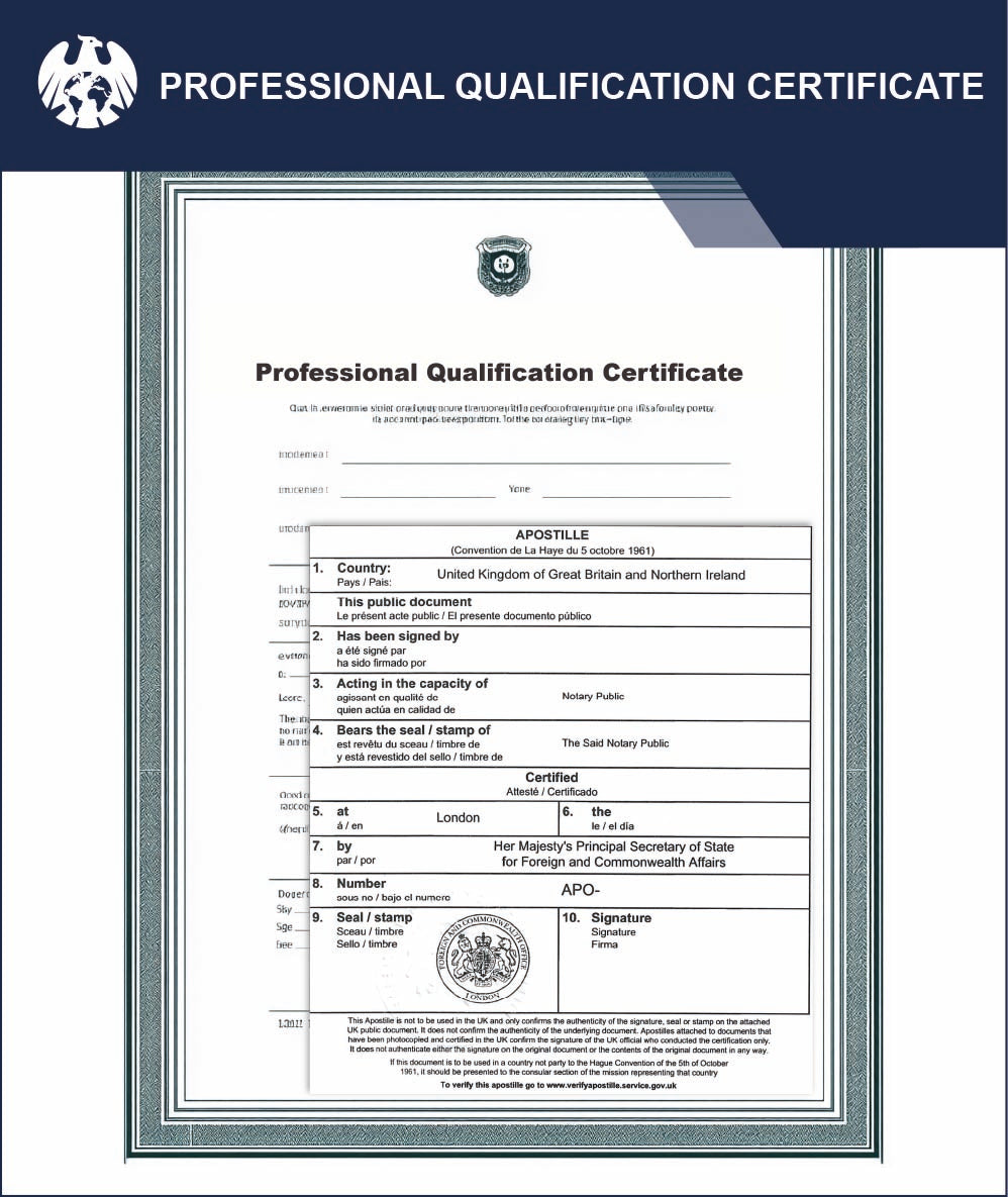 Professional Qualification Certificate – Express Apostille Service