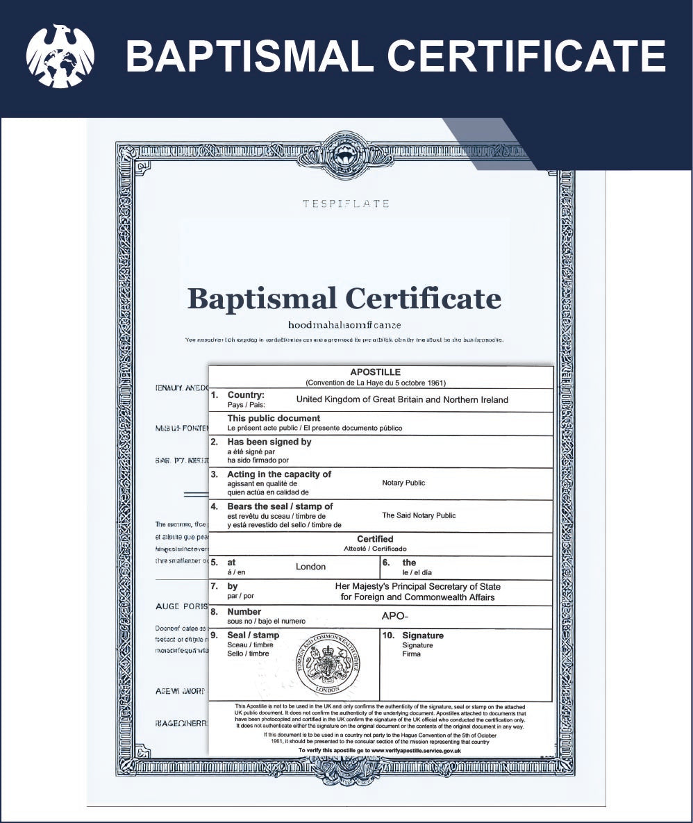 Baptismal Certificate – Express Apostille Service