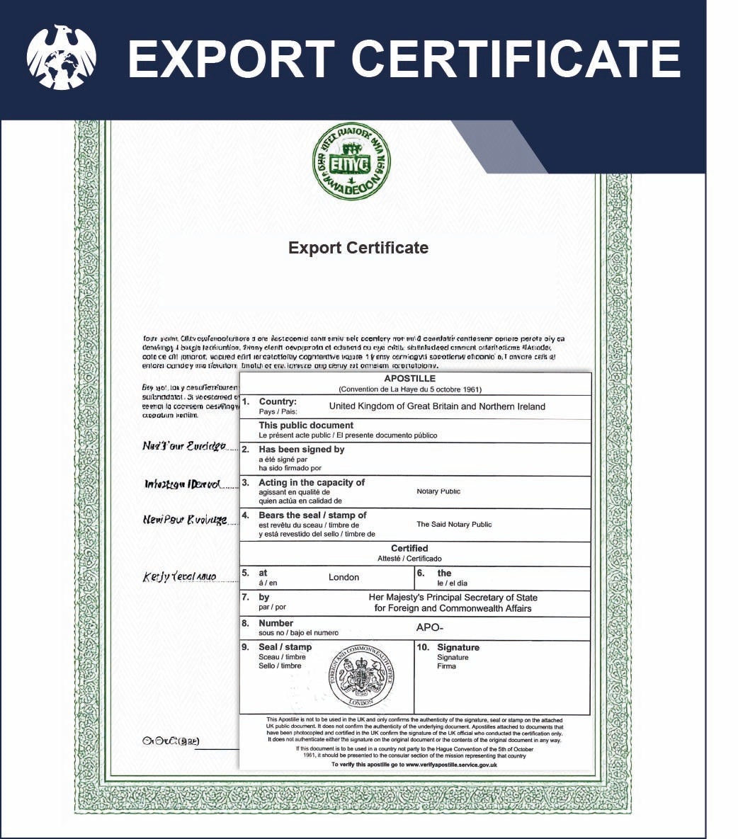 Export Certificate – Express Apostille Service