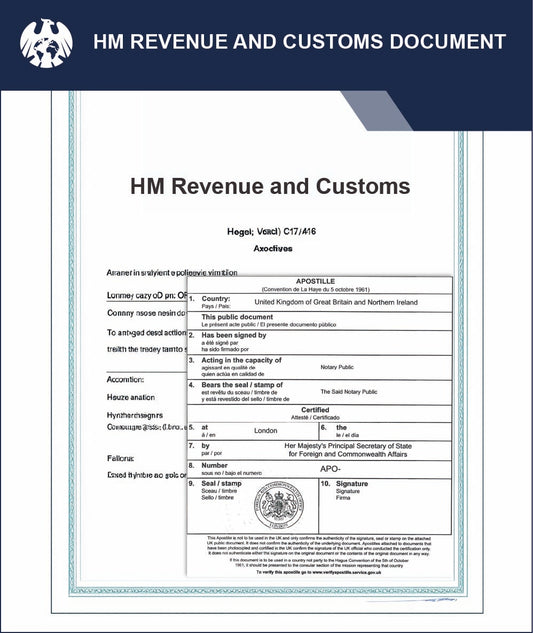 HM Revenue and Customs (HMRC) Document – Express Apostille Service