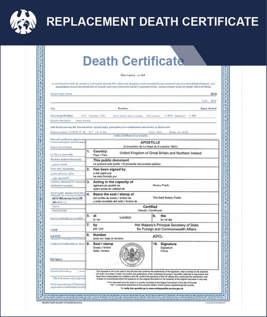 Replacement Death Certificate