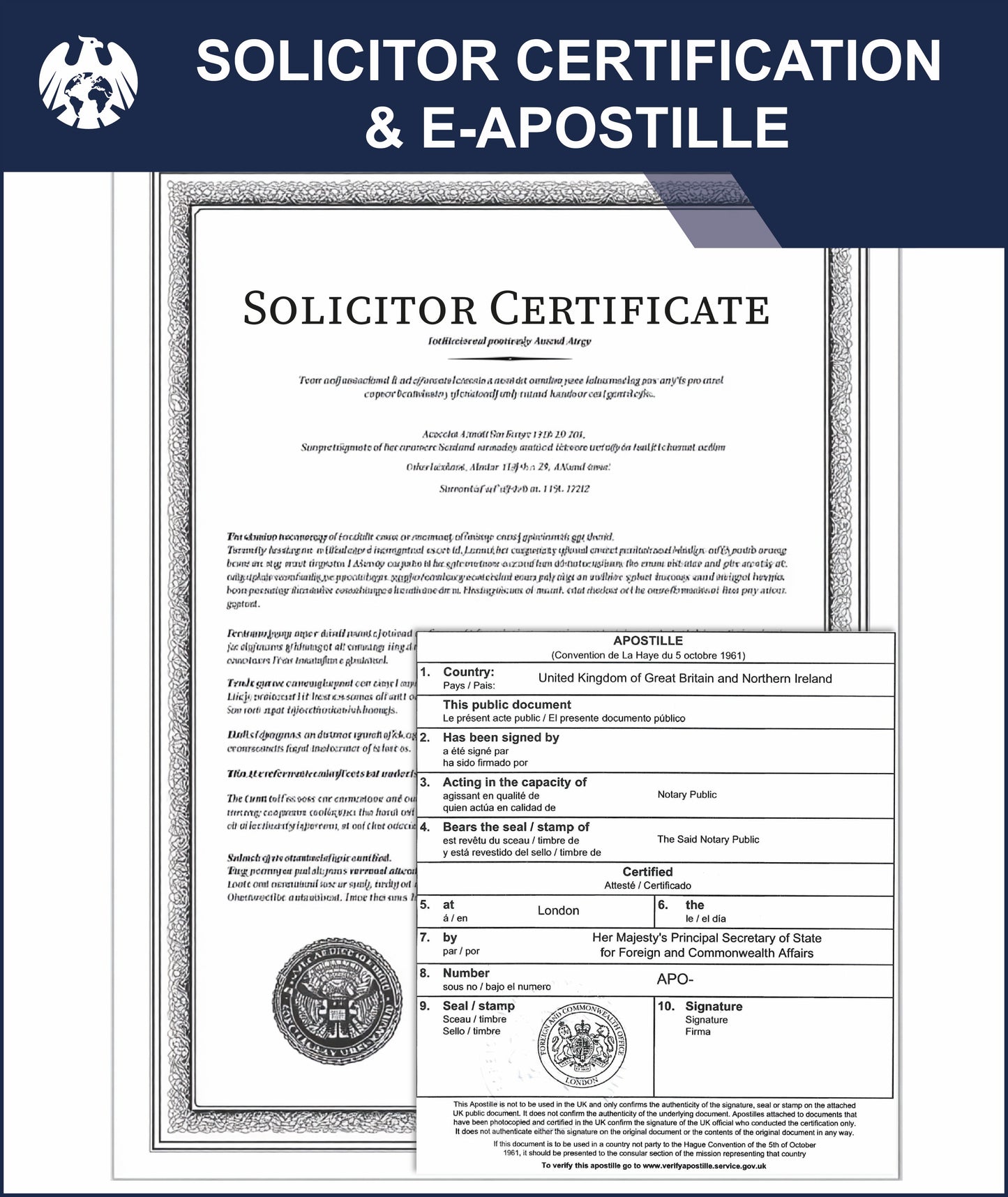 Solicitor Certification + E-Apostille