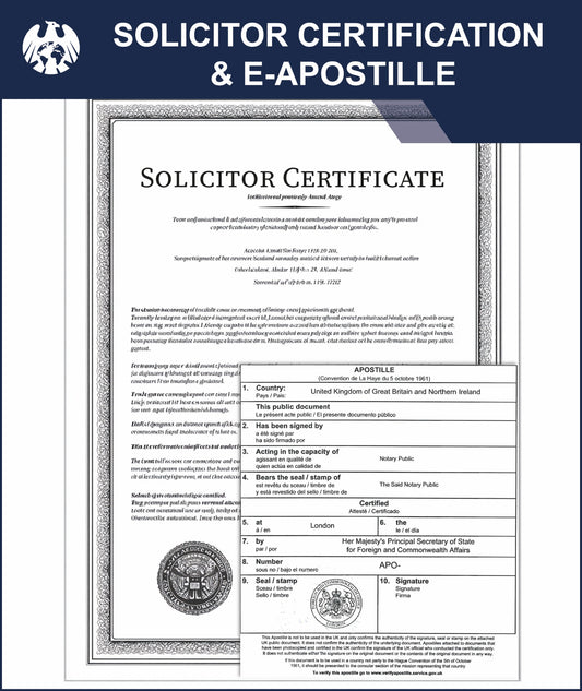 Solicitor Certification + E-Apostille